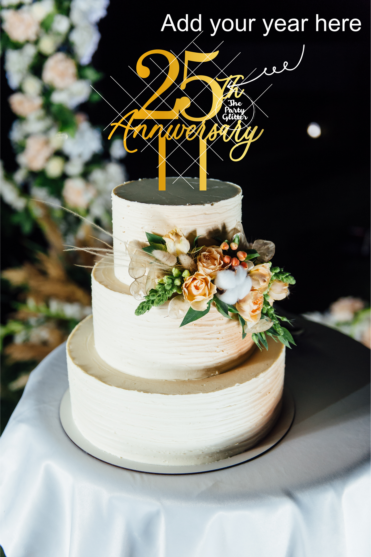 25th Anniversary Cake Topper
