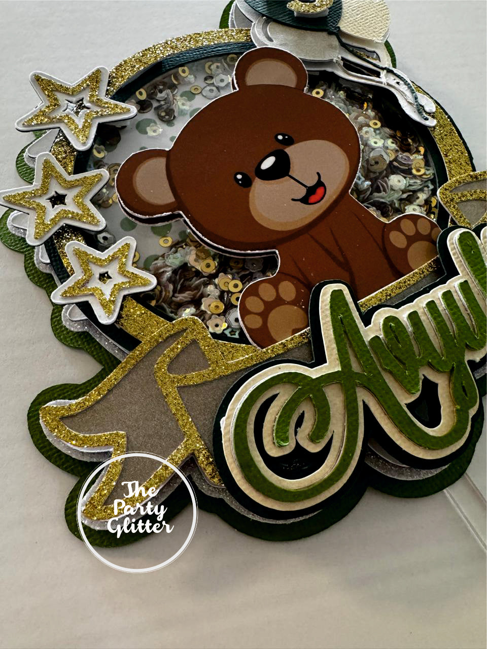 Teddy Bear Theme Handmade Paper Topper