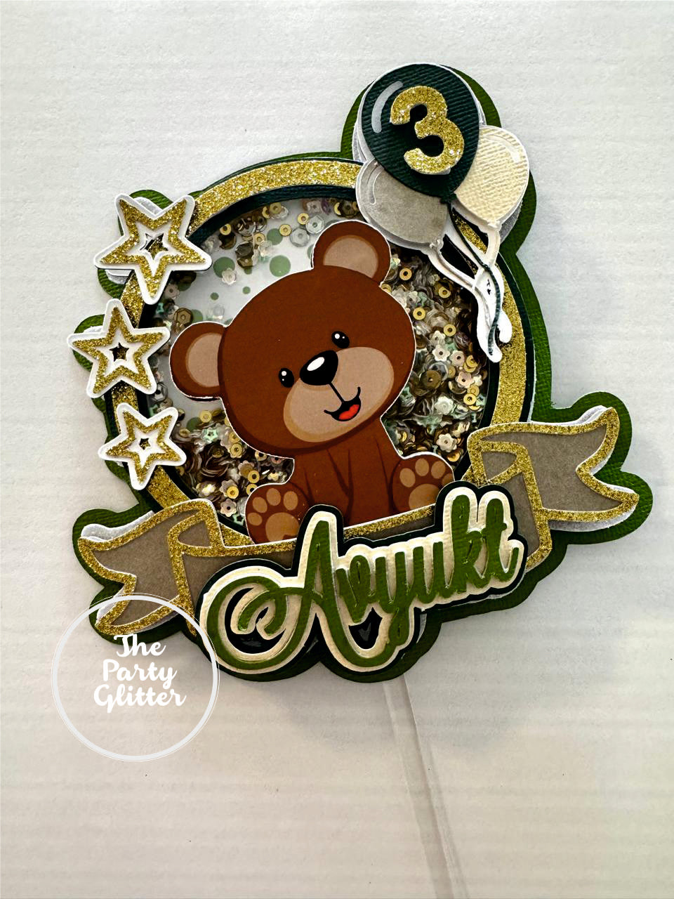 Teddy Bear Theme Handmade Paper Topper