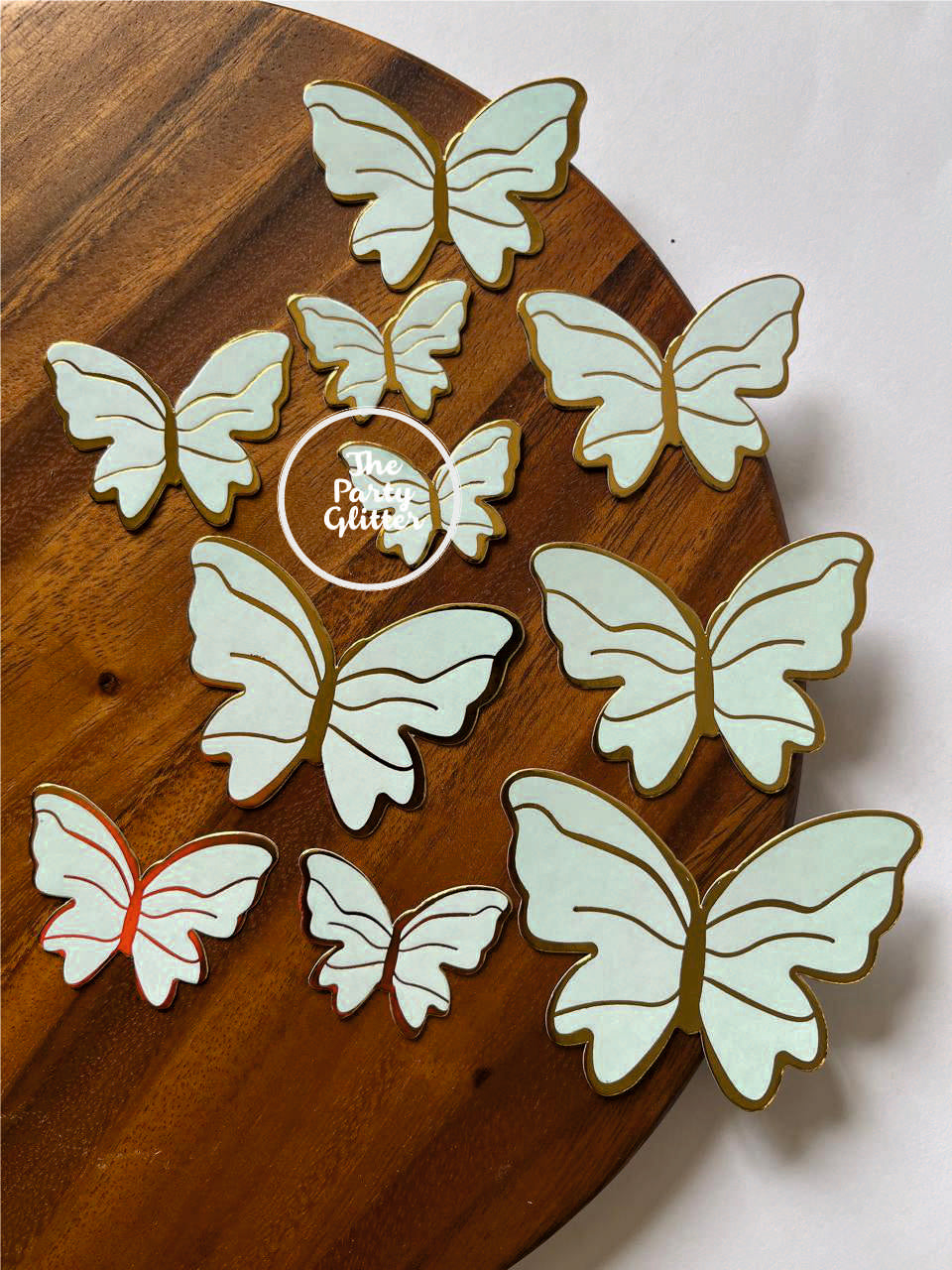 Light Green Paper Butterflies (Pack of 10 butterflies)