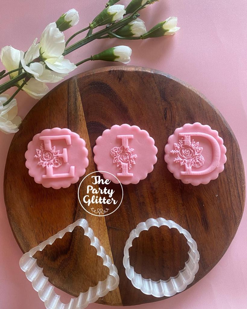 Eid Stamp - Set of 3 Alphabet (E, I, D) Floral Monograms