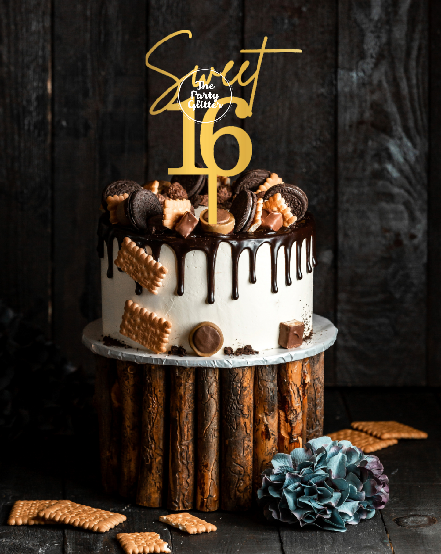Sweet 16 Signature Style Cake Topper, 16th Birthday Cake Topper