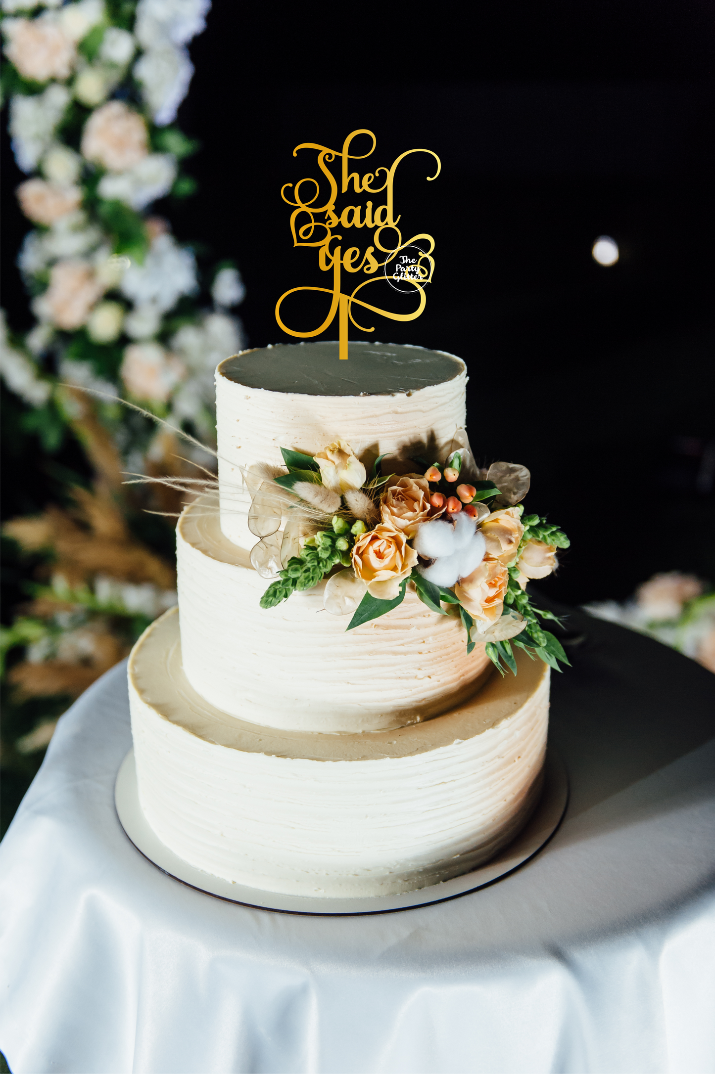 She Said Yes Engagement Topper