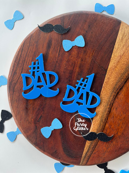 #1 DAD Moustache, Fathers Day Charms (Pack of 5)