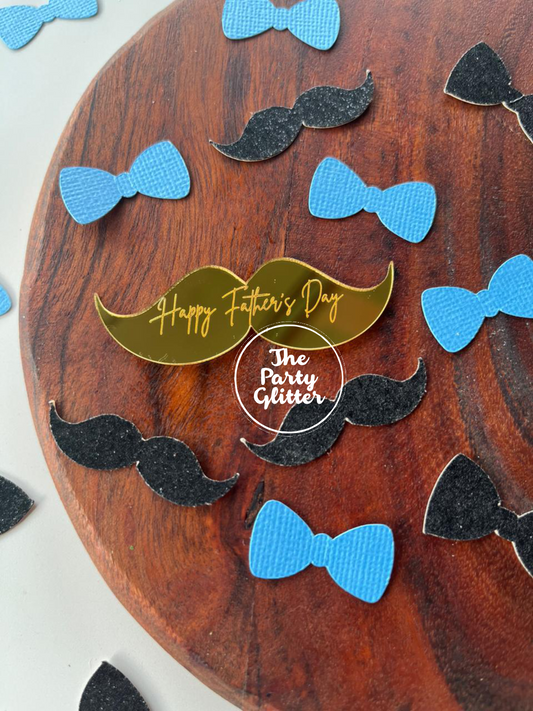 Happy Fathers Day Mustache Charms (Pack of 5)