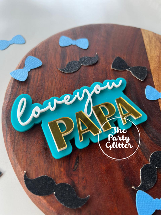 Love You Papa Father's Day Charms Toppers (Pack of 5)