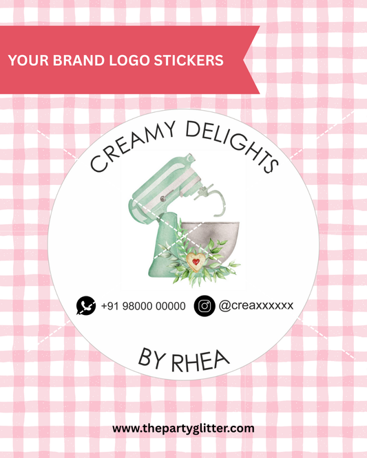 Pastel Green Baking Equipment Brand Sticker (Pack of 25 Sheets)