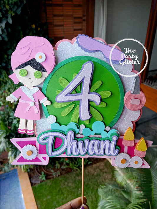 Spa Birthday Handmade Cake Toppers