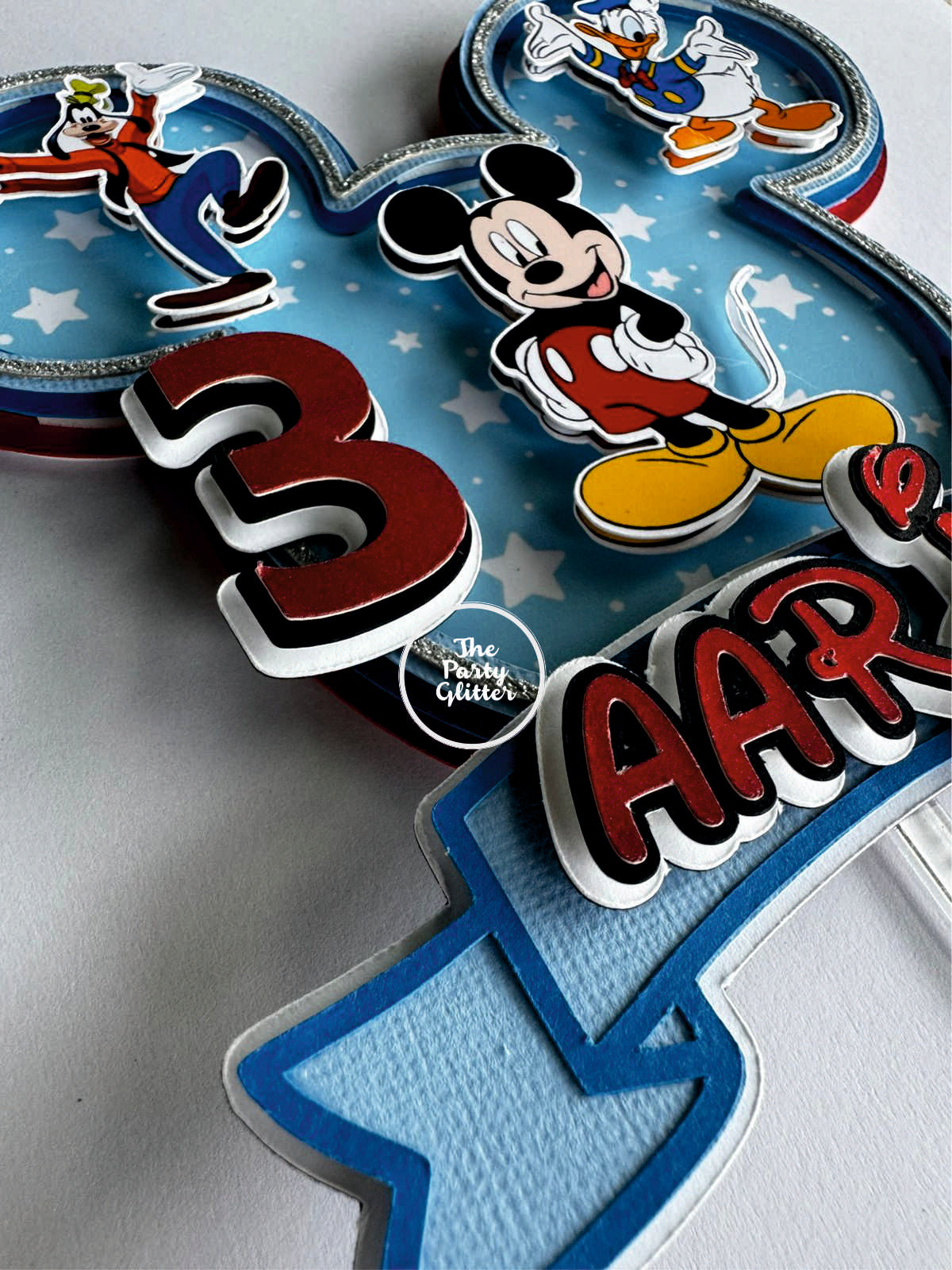 Mickey, Renold Duck, Goofy Handmade Paper topper