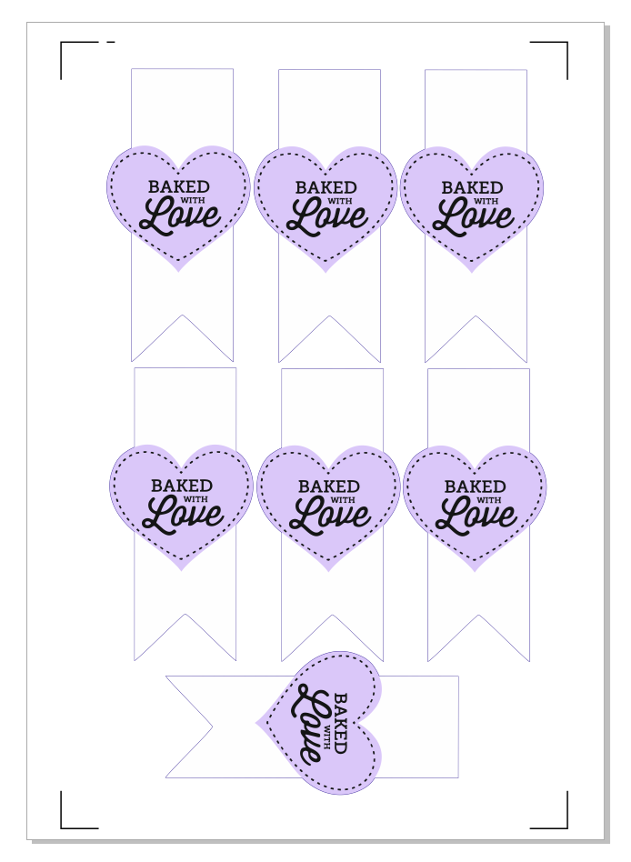 Baked with Love Sticker (Pack of 15 Sheets)