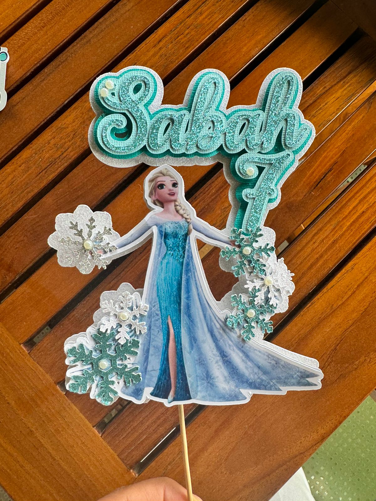 Frozen Intricate Snowflakes Elsa Cake Topper