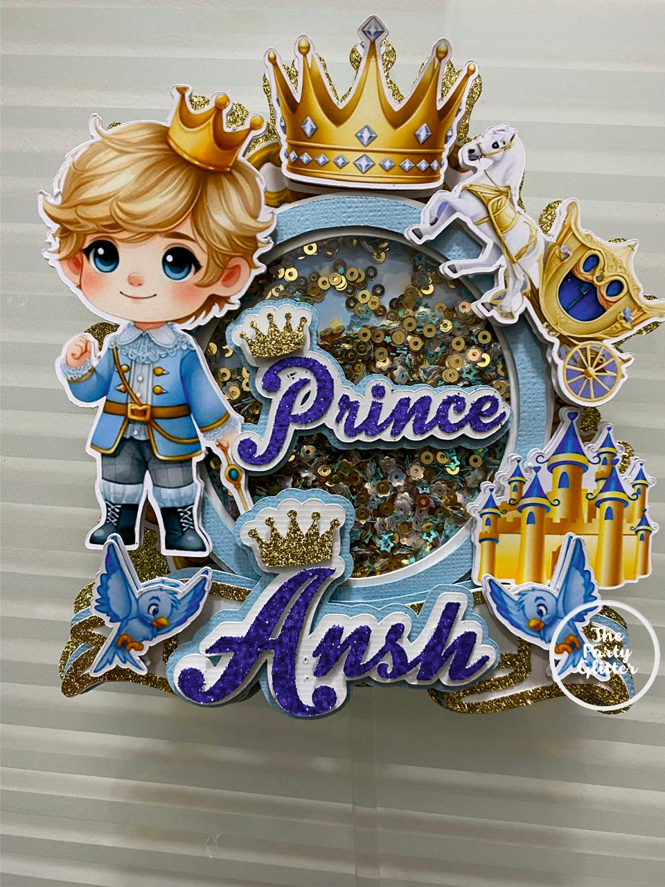 Prince theme Handmade Shaker Paper Topper