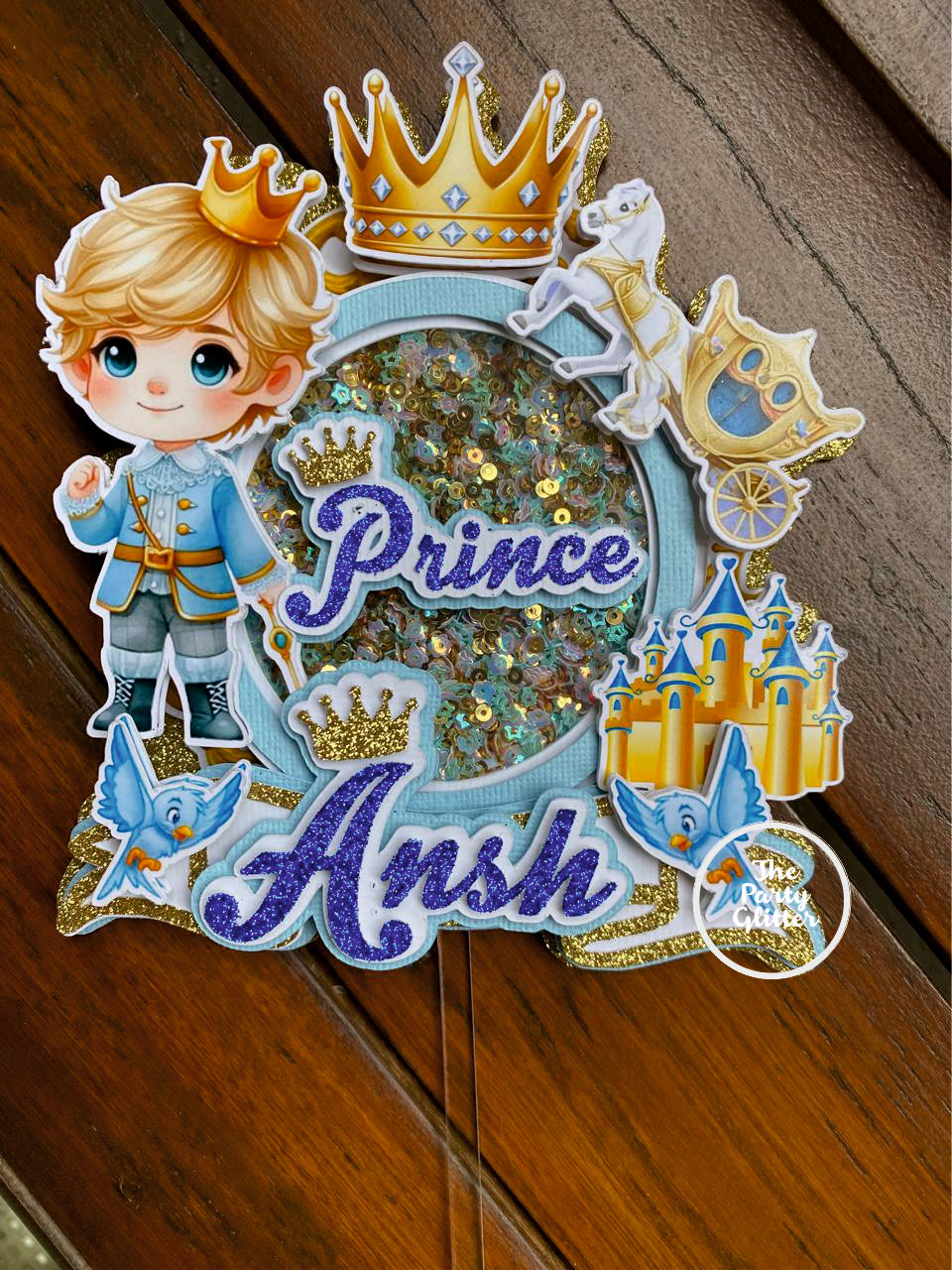 Prince theme Handmade Shaker Paper Topper