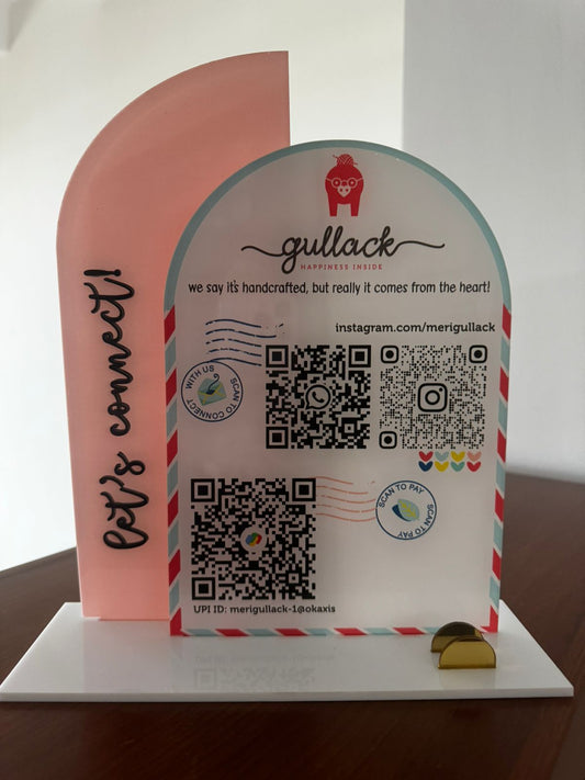 Multi Arch Shape QR Code Social Media Payment Scanner Stand