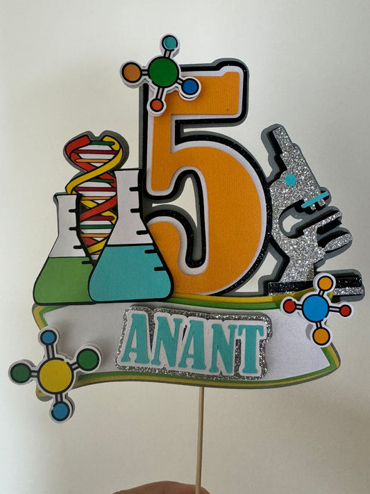 Science Experiment Theme Cake Topper