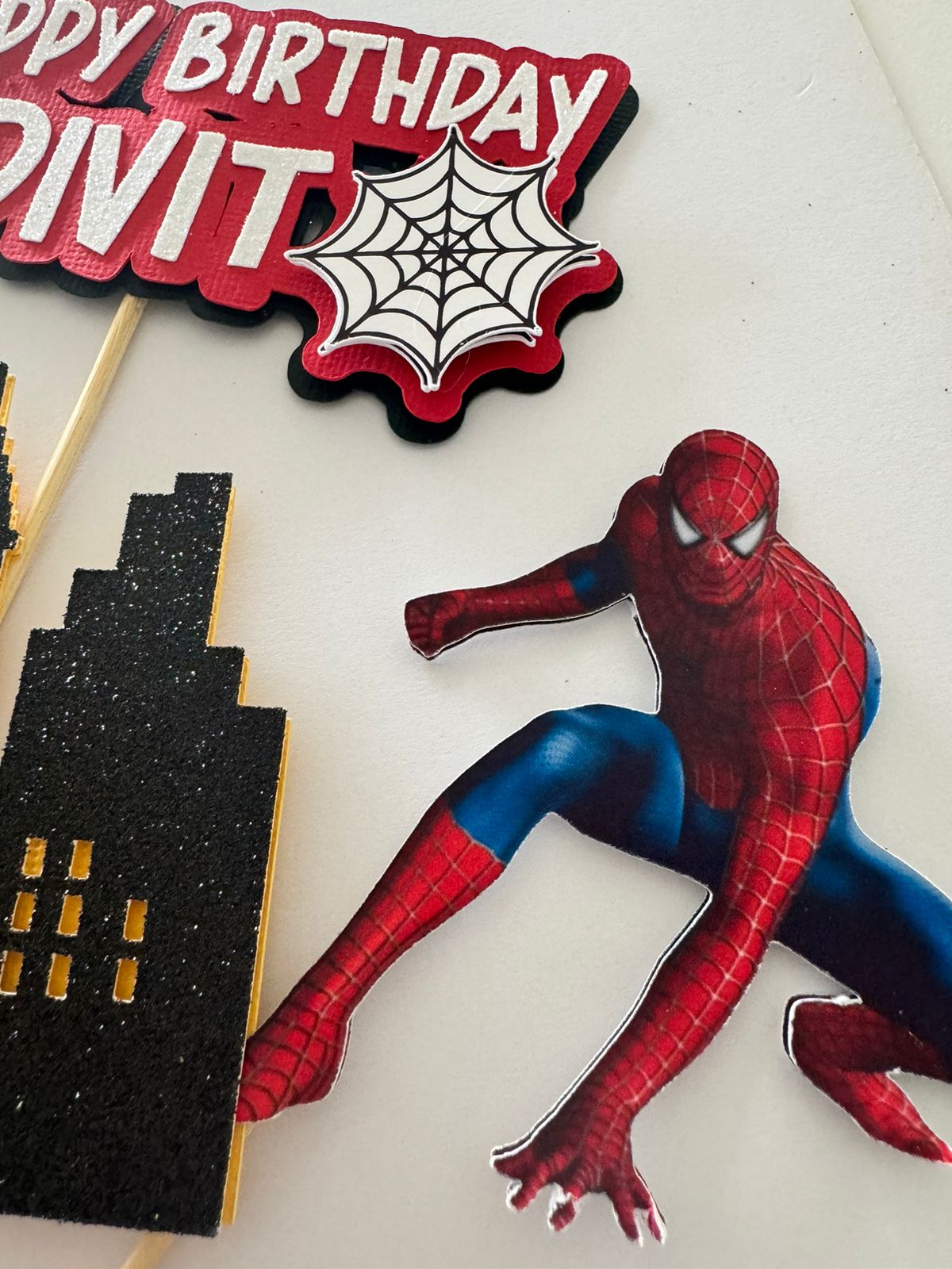 Spiderman Superhero Party Cake Topper Set