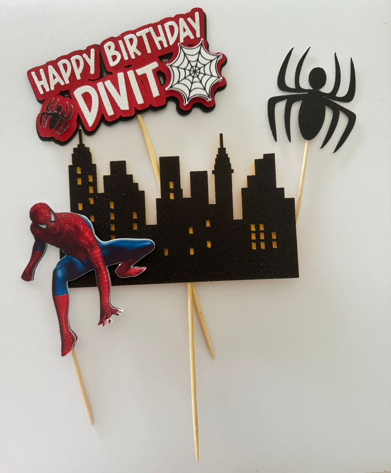 Spiderman Superhero Party Cake Topper Set