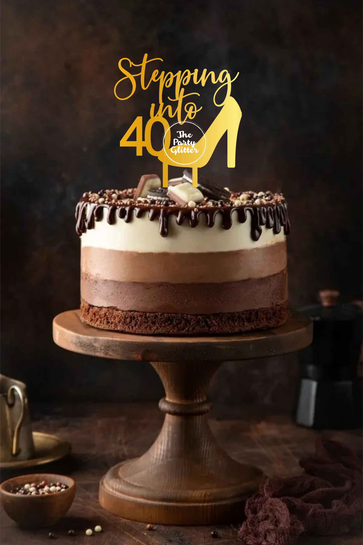 Stepping into 40 , 40th Birthday Cake Topper