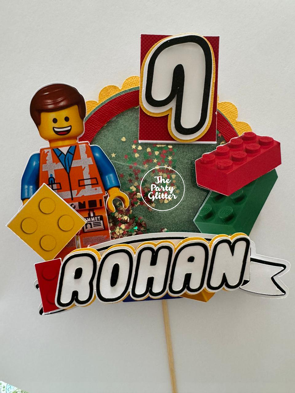 Lego Game Fan Shaker Cake Topper