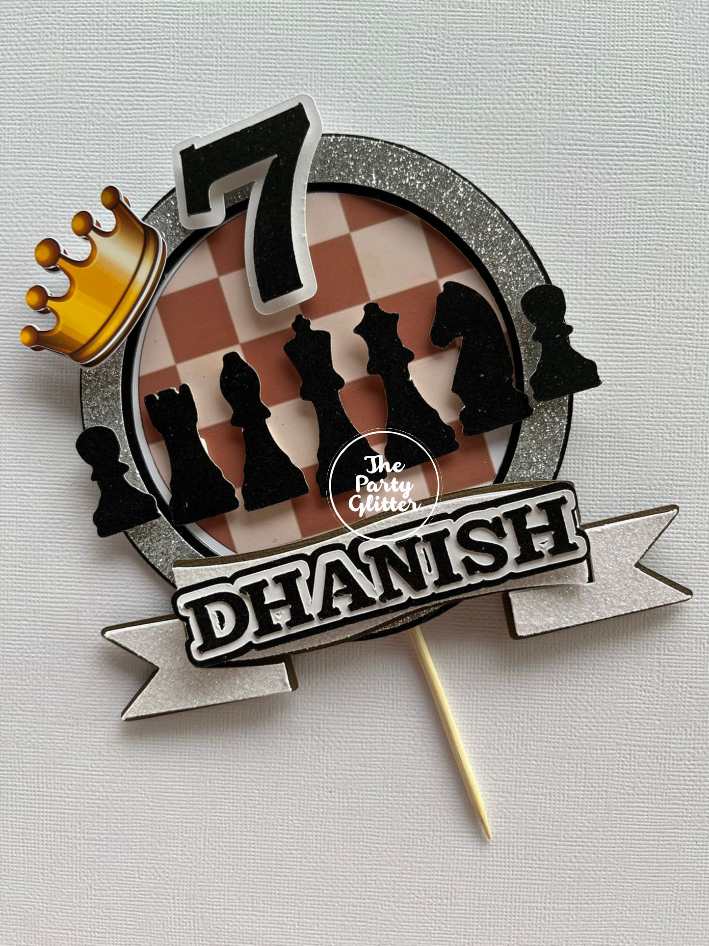 Chess Theme Cake Topper