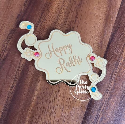 Happy Rakhi Engraved Coutouts (Pack of 5)