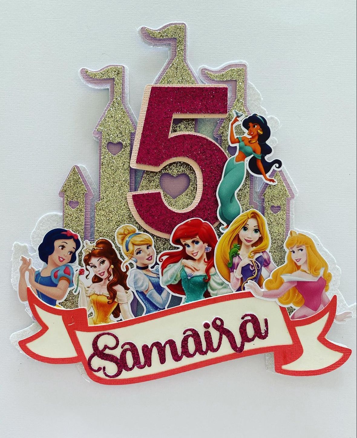 Disney Princess And Castel Handmade Cake Toppers