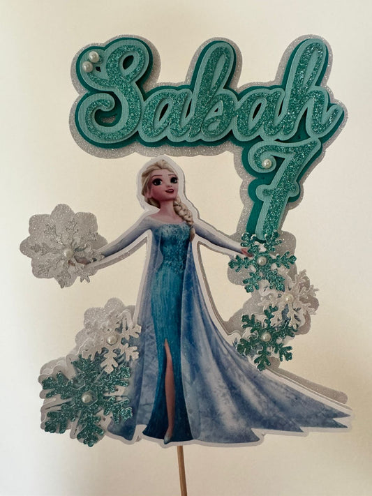 Frozen Intricate Snowflakes Elsa Cake Topper