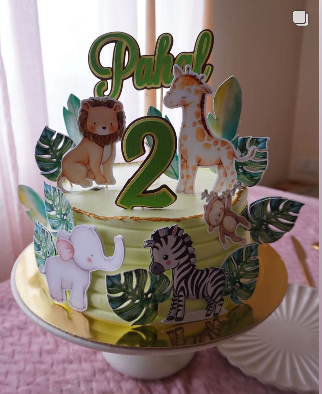 Cute Jungle Theme Cake Topper Set