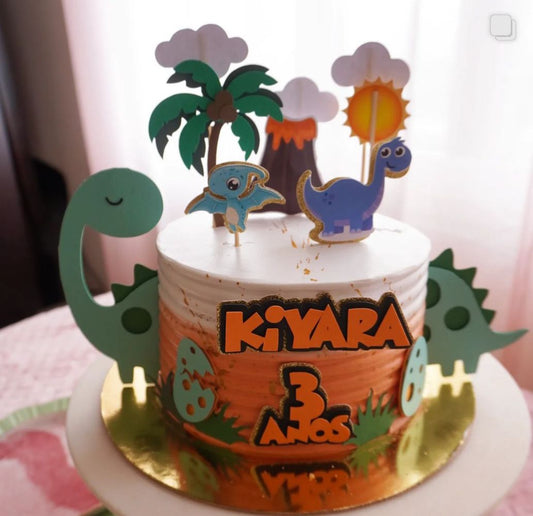 Cute Dino Cake Topper Sets Dino Theme Birthday Toppers