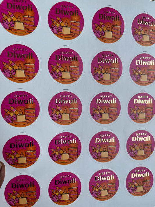 Gold Foil Happy Diwali Stickers