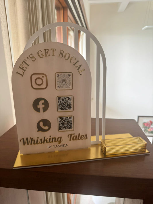 QR Code Social Media Payment Scanner Stand with Beautiful Back Panel