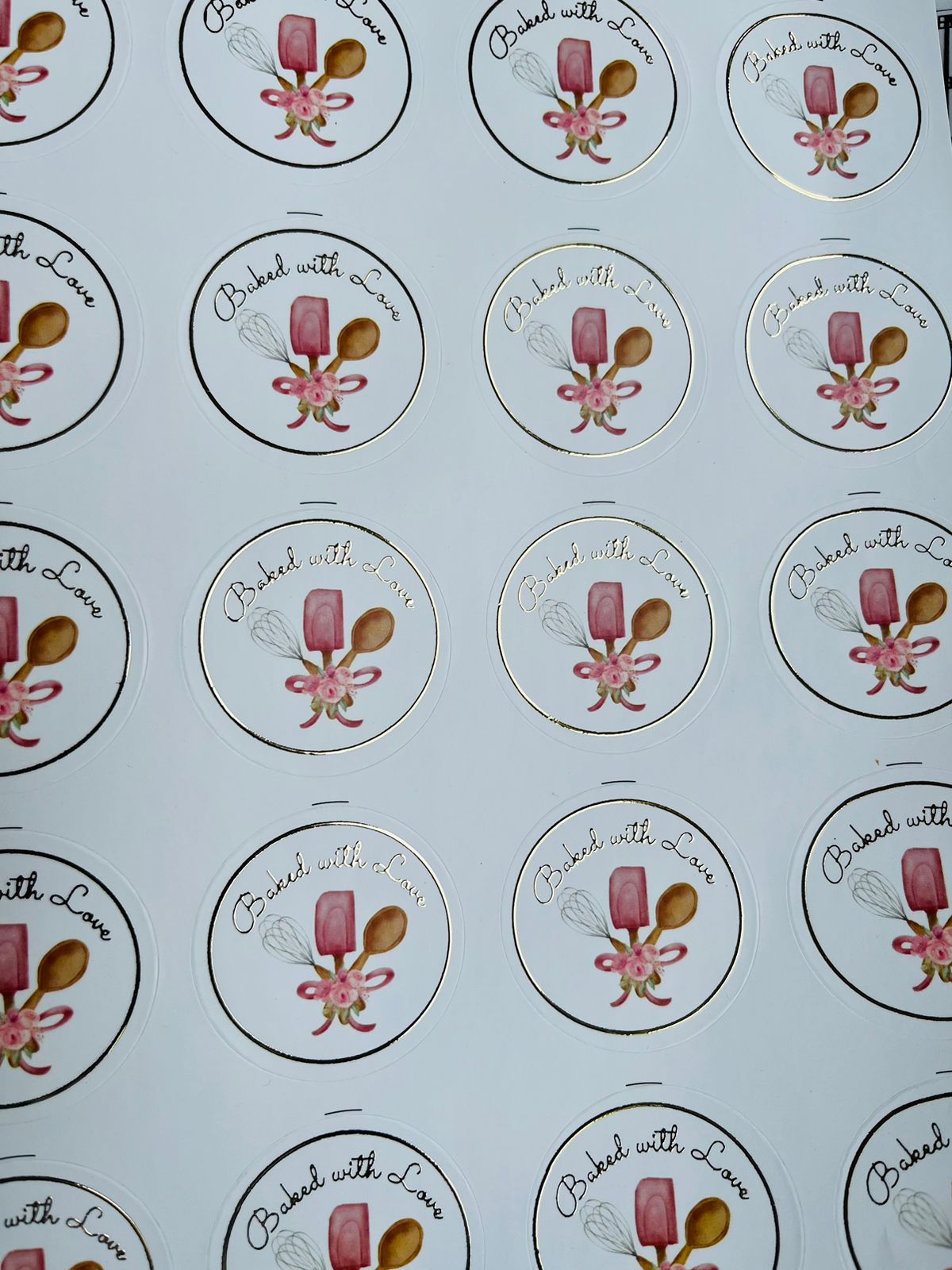 Bake with Love Stickers