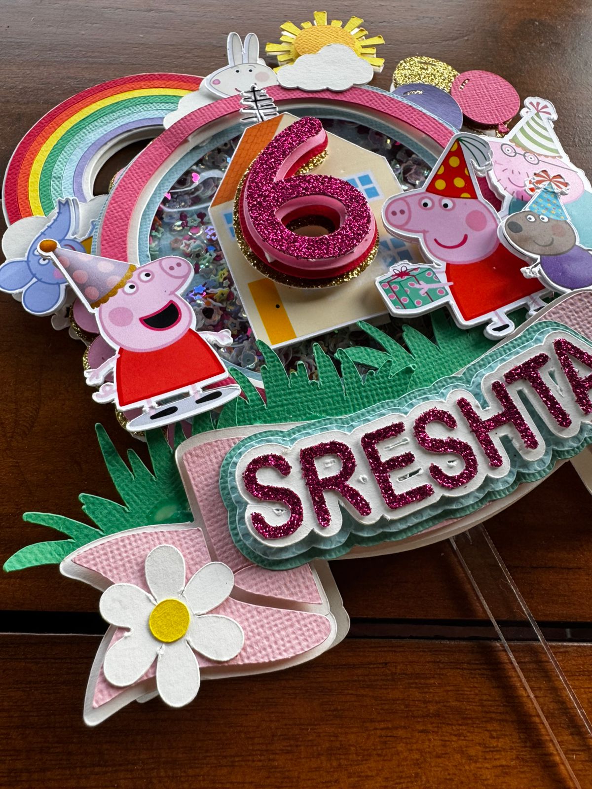 Peppa Pig Handmade Shaker topper