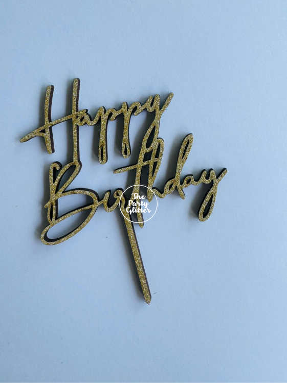 Happy Birthday Glitter topper (Pack of 5)