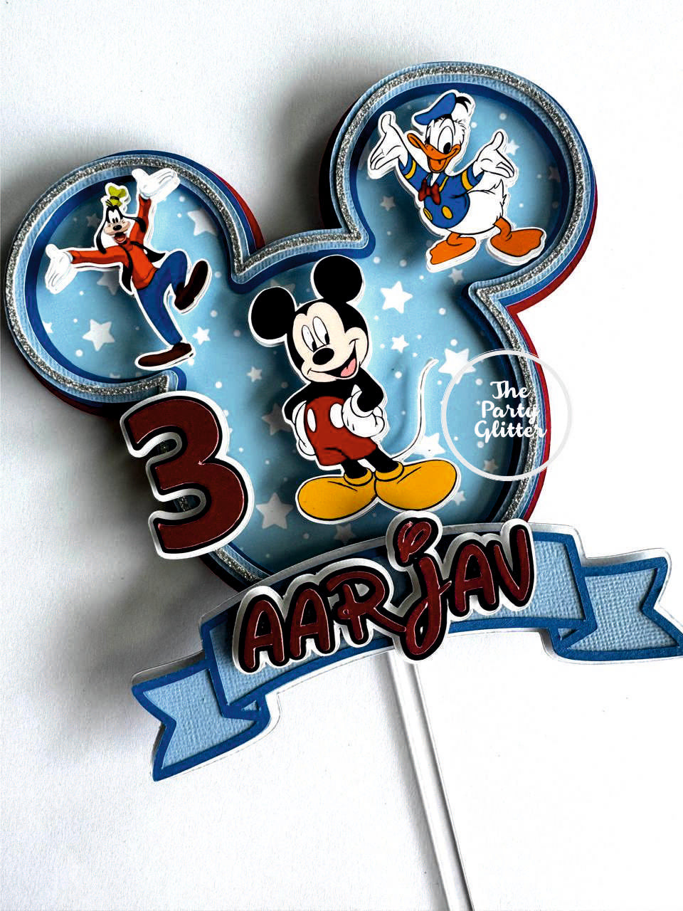 Mickey, Renold Duck, Goofy Handmade Paper topper
