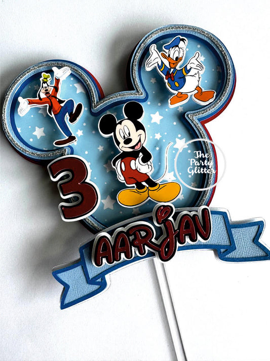 Mickey, Renold Duck, Goofy Handmade Paper topper