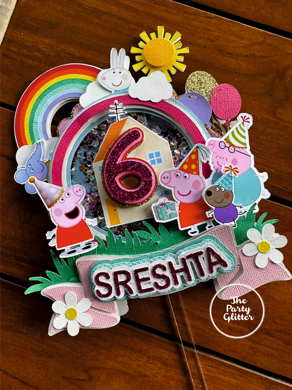 Peppa Pig Handmade Shaker topper