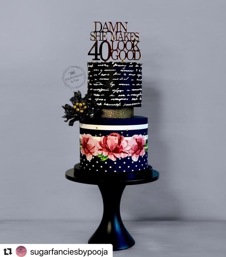 40th Birthday Cake Topper, Forty, 40 Cake Topper Personalize with any Age Custom Cake Topper