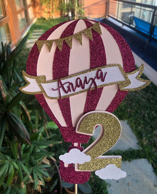 Hot Air Balloon Handmade Paper Cake Topper