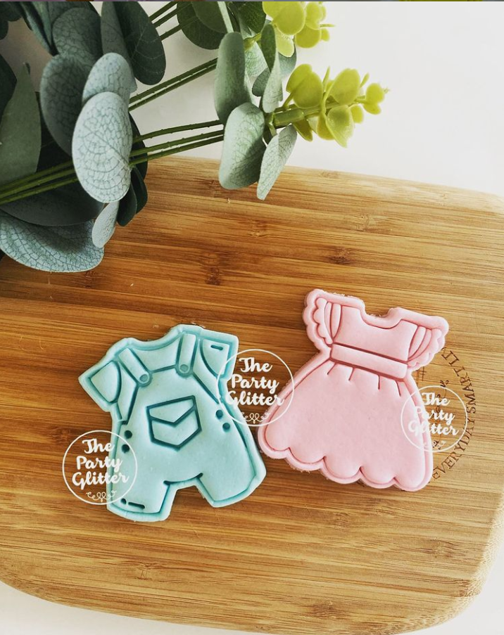 Baby Boy Baby Girl Vintage Dress - Set of Impression Stamp and Cutter
