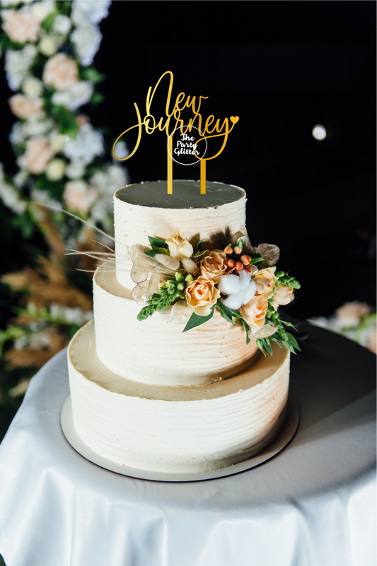 New Journey Wedding Engagement Roka Cake Topper