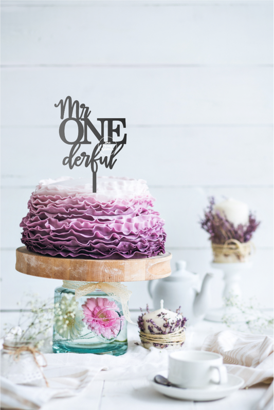 Mr ONEderful, ONE First Birthday, 1st Birthday Cake Topper