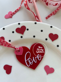 Love with a cute lil Heart, Valentine, Love Keepsake, Acrylic Tag(Pack of 5)