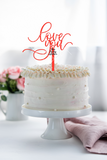 Love you, Love, Valentine Cake Topper