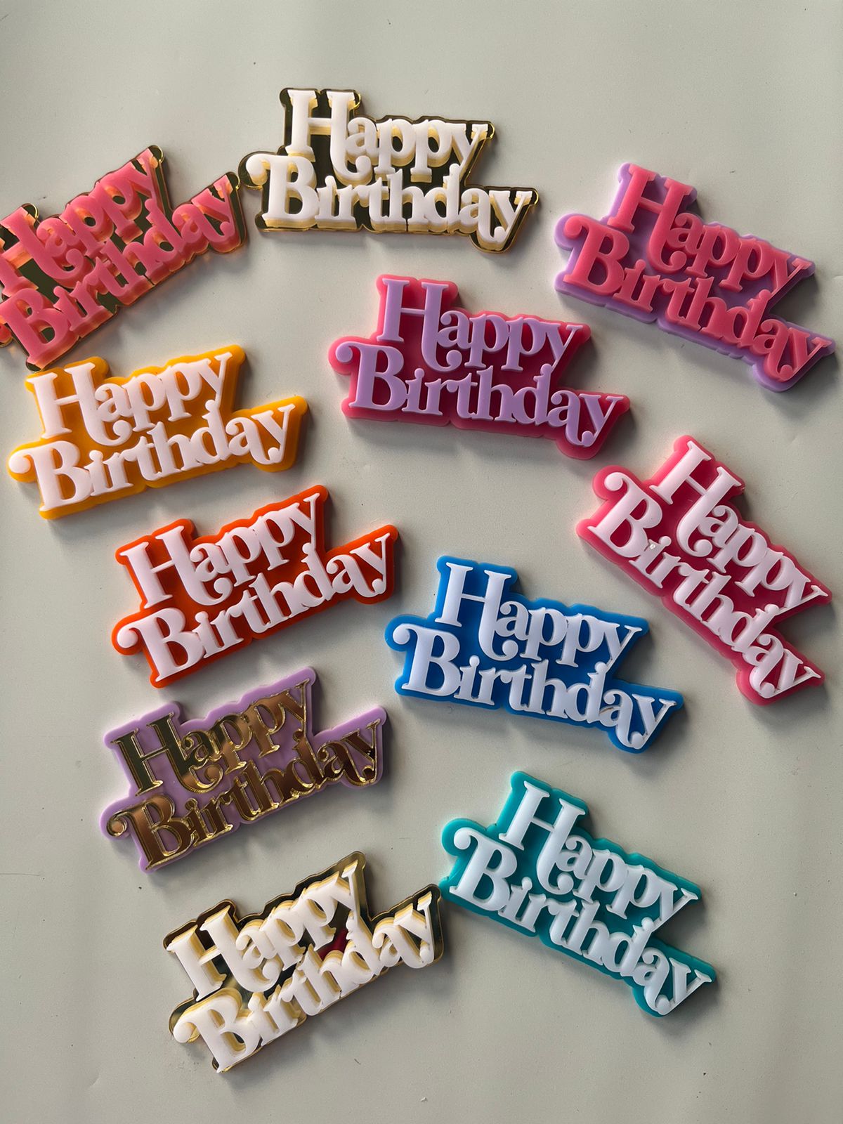 Layered Mini Birthday Charms (Pack of 10)