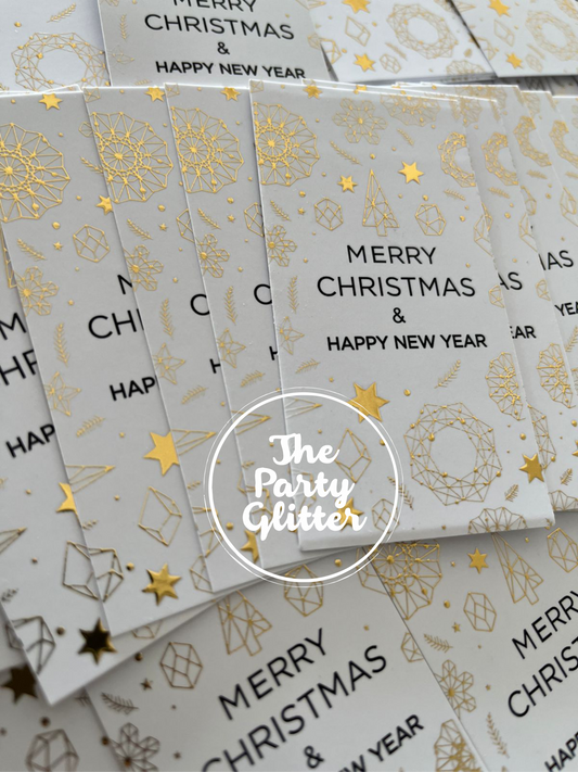 Gold Foil Merry Christmas and Happy New Year Tags (Pack of 15)