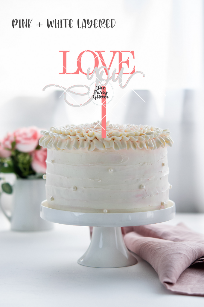 Love you, Love, Valentines Day Cake Topper