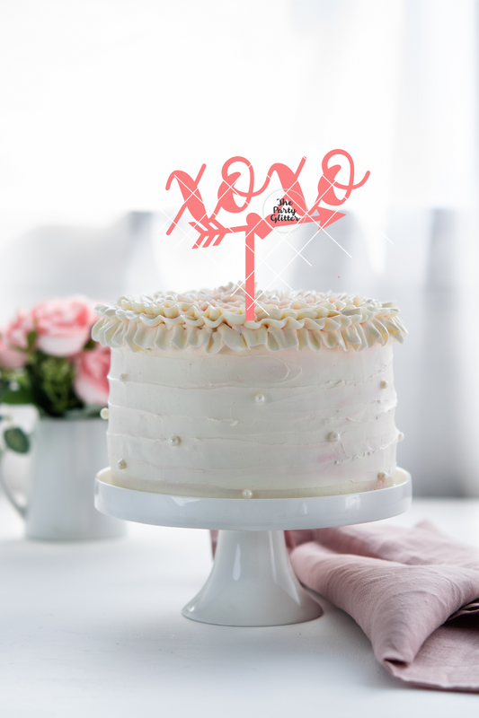 XOXO Cake topper, Valentines, Love Cake Topper, Anniversary Cake Topper