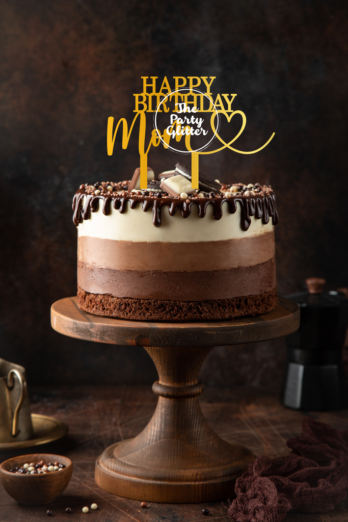 Happy Birthday Mom, Mother, Mumma, Mum, Ma Cake topper