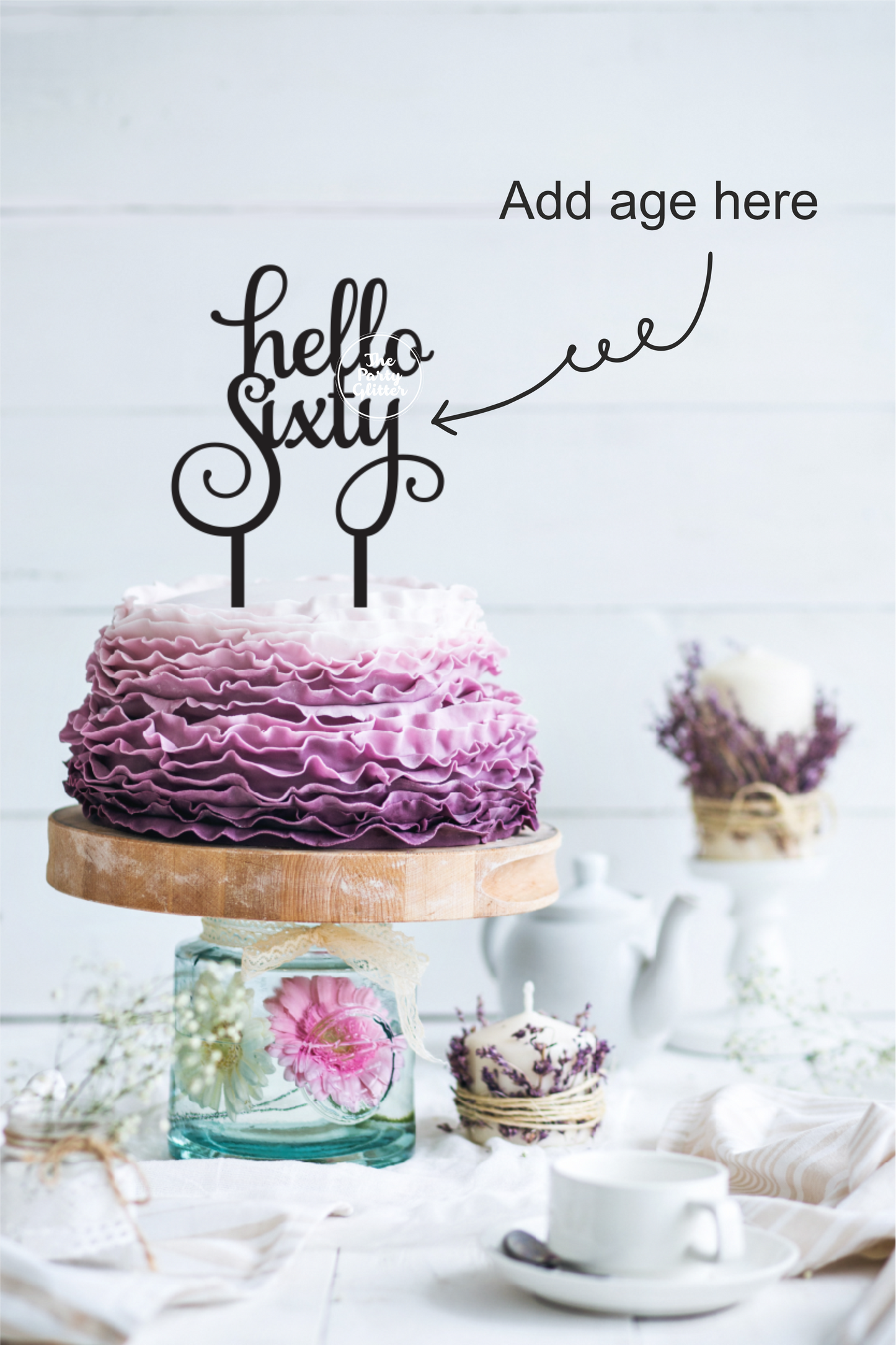 Hello Sixty 60th Birthday Cake Topper